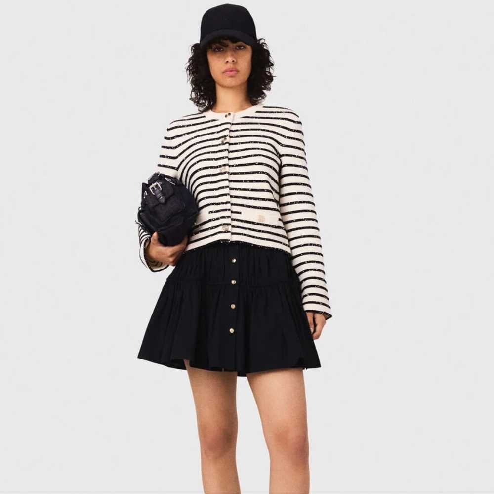 Maje Sequined Wool Cardigan